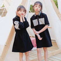 Girls dress 2022 Summer new CUHK Scout polo skirt Xia Yangqi Fashion childrens bestie Elementary school children