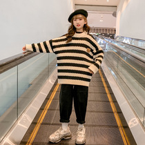 Girl sweaters 2022 New models of winter style High collar large children Dress Foreign Air Trendy Thickened Knit Undershirt