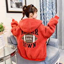 Girl Jacket Autumn Winter Gross Sweater Gush Cashmere Net Red Girl Clothing 2022 New Tide Trendy Han Fan Dress
