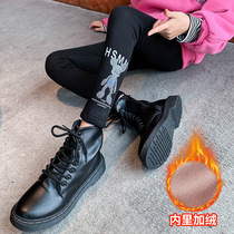 Girl Beats Bottom Pants Plus Suede Thickened Autumn Winter Outwear Net Red Girl Clothing 2022 New Tide Trendy Big Child Integrated Suede