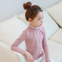 Girls undershirt spring 2022 new children beating undershirt woman foreign gas plus suede Korean version online red t-shirt trendy