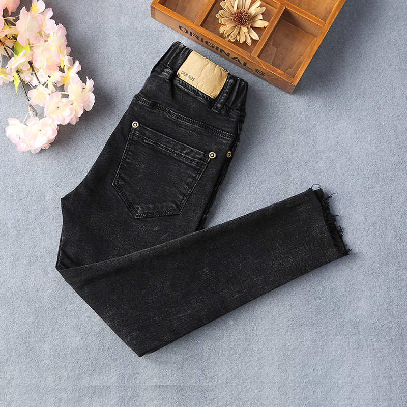 Girl Pants Spring Autumn Outwear Jeans Outwear Foreign Pie High Elastic Smoke Pipe Pants Fairyboy Clothes Autumn Dress 2022 New