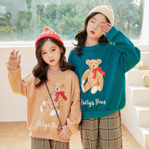 Girl Wei clothing spring autumn Great childrens tennis Red girl clothes 2022 new wave trendy Han Fan tide clothes early autumn blouses foreign air