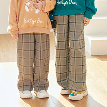 Girl Pants Spring Autumn Outside Wearing Loose Broadlegged Pants CUHK Childrens Tennis Red Girl Clothing 2022 New Tide Trendy Autumn Winter