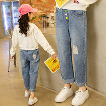 Girl Wide Leg Pants Spring Autumn Jeans Childrens Dress Spring Dress 2022 New CUHK Girl 10 Year Old Girl Casual Pants