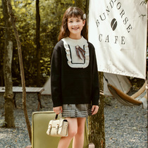 Girl Sweaters 2022 New Spring Autumn Great Children Women Dress Foreign Air Trendy Butterfly Knot Knit Undershirt Thin