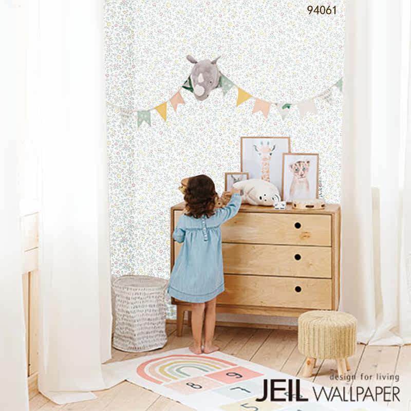 Son Department cute little flowers Children's room girl bedroom Nordic Korea JL wallpaper can scrub wallpaper cozy romantic AB