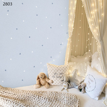 South Korean AV male girl NIGHT LIGHT BLUE PEACH HEARTS PRINCESS CHILDREN ROOM WATERPROOF WASHABLE BEDROOM BACKGROUND WALL WALLPAPER