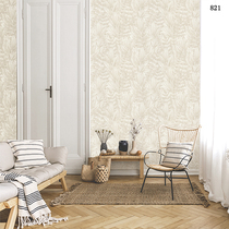 South Korea Soundproof KR Wallpaper Waterproof Washable Wall Paper American Day New Chinese Large Leaf Fields Garden Warm Yellow Background Wall