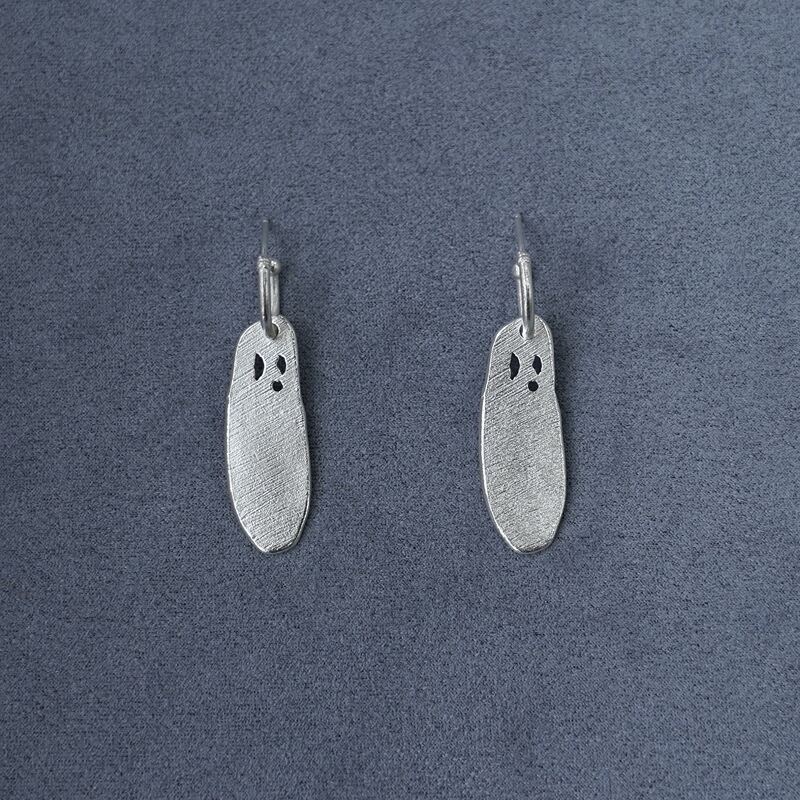 【Ouyang Nana's Style】Sale E Pepe Pepper Salt·Sterling Silver Curious Ghost Earrings 【Ouyang Nana's Style】Sale E Pepe Pepper Salt·Sterling Silver Curious Ghost Earrings