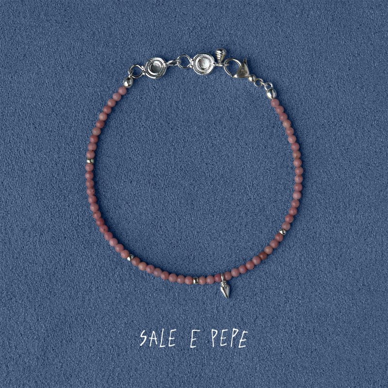Sale E Pepe Pepper Salt·Pure Silver Rose Stone Heart Beaded Bracelet Chinese Valentine's Day Gift Sale E Pepe Pepper Salt·Pure Silver Rose Stone Heart Beaded Bracelet Chinese Valentine's Day Gift