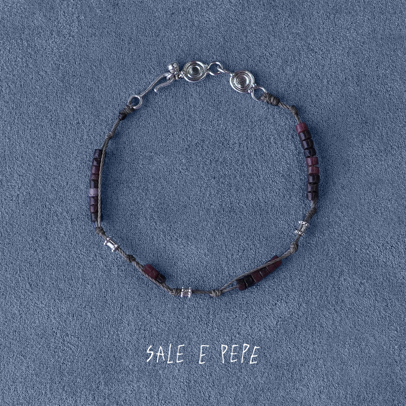 Sale E Pepe Pepper Salt·Rhodonite Sterling Silver Braided Bracelet Sale E Pepe Pepper Salt·Rhodonite Sterling Silver Braided Bracelet