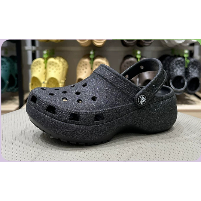 Wang Junkai Recommends Crocs Thick-Soled Shiny Cloud Clogs Outdoor Beach Shoes for Women | 207241