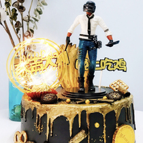 Birthday cake decoration big good luck eating chicken acrylic ornaments airdrop box boys male God Festival plug-in