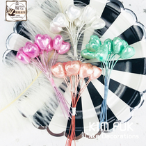 Birthday cake decoration pearlescent foam love wire plug-in romantic baking dessert table Birthday decoration plug-in flag