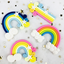 Birthday cake decoration rainbow stars baking decoration supplies ornaments 520 decorative cake net red plug-in