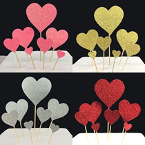 Cake decoration net red ins plug-in love card heart-shaped couple decoration ornaments Baking dessert decoration