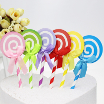 Birthday cake decoration Cake plug-in Rainbow Lollipop plug-in Happy Birthday plug-in Holiday baking dress-up