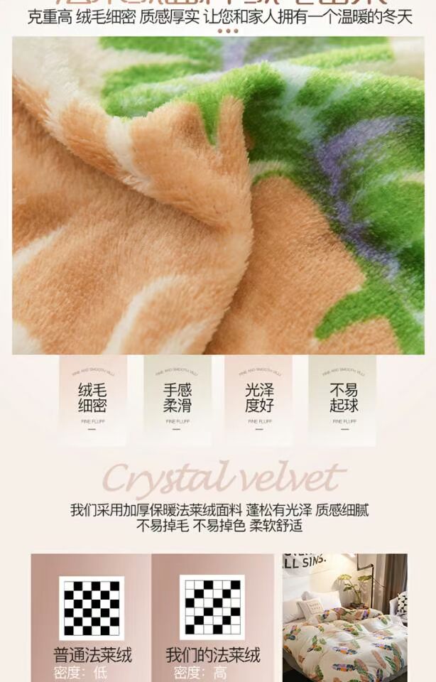 Vỏ chăn đơn cho mùa đông sử dụng Dày lông cừu san hô ấm flannel Vải nhung đơn có thể được tùy chỉnh kích thước 	chăn phao giá rẻ