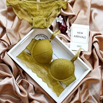 European and American lace plus size wing widened collateral milk sexy gathering underwear thin bottom thick steel ring bra set