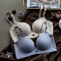 One piece of simple and comfortable seamless underwear commuter thin cup small chest gathering bra glossy non-steel ring soft