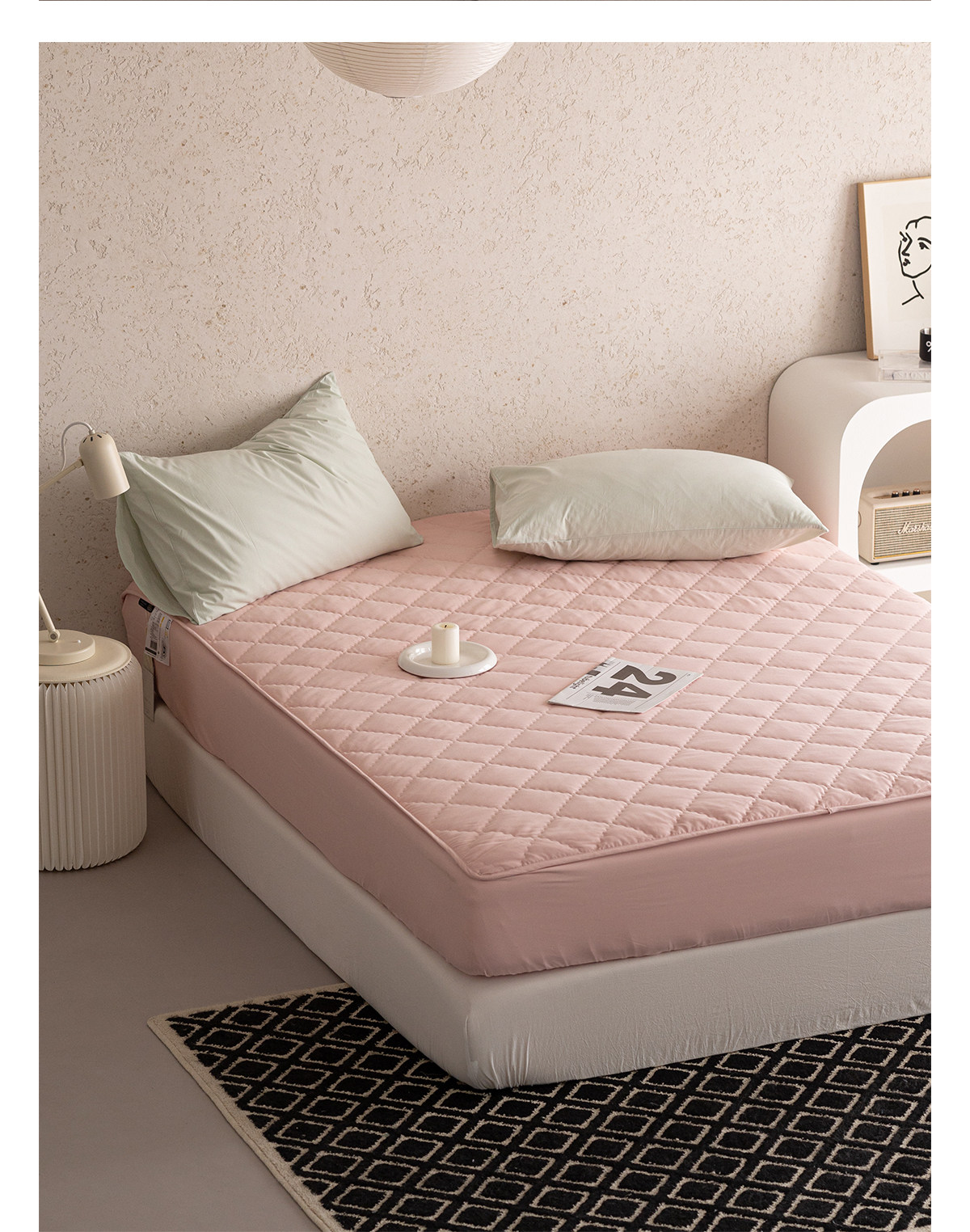 Простая натяжная простыня с хлопковым наполнителем водонепроницаемая защитная накидка с полным покрытием пылезащитный нескользящий мягкий чехол для двуспальной кровати