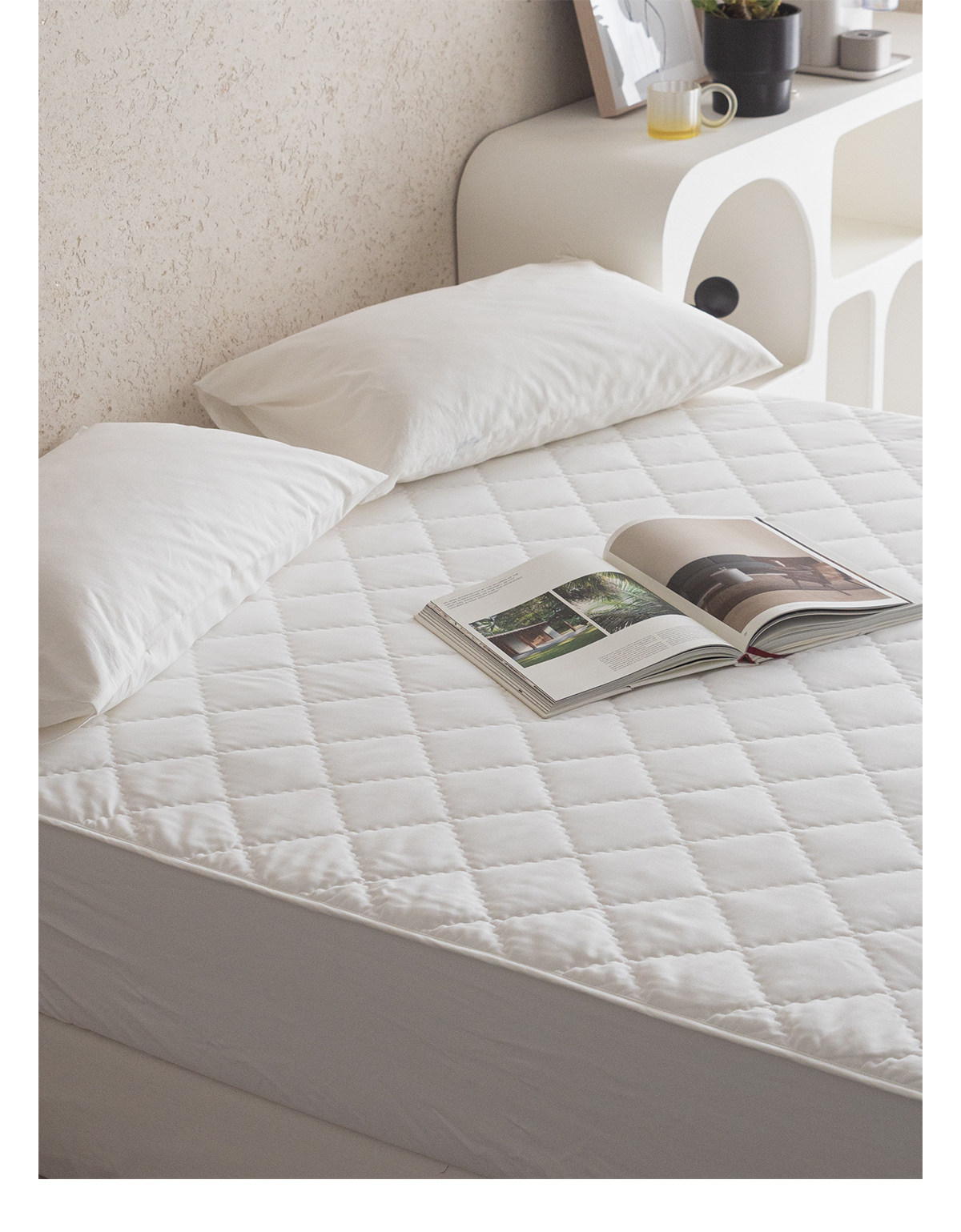 Простая натяжная простыня с хлопковым наполнителем водонепроницаемая защитная накидка с полным покрытием пылезащитный нескользящий мягкий чехол для двуспальной кровати