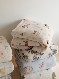 Ins Cartoon Style Milk Velvet Thickened Warm Duvet Cover Single Piece Coral Fleece Cute Student Dormitory Quilt Cover Du