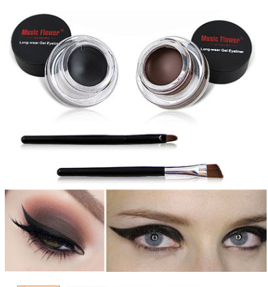 Eyeliner for beginners, no smudge, no makeup, waterproof, sweatproof, durable, easy to color, black coffee color, beginners