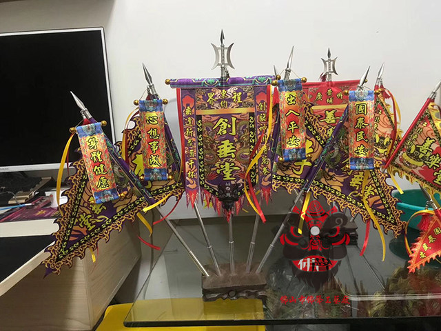 Super Value Popular Mini Lion Dance Flag Miniature Flag Decoration Triangular Flag Lion Head Ornament Lion Dance Gift Accessory