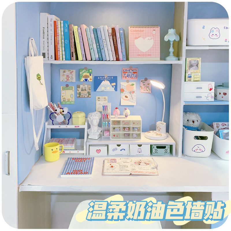 In wind wallpaper self-adhesive dorm female student bedroom adapted sticker tablesSticker tablesDaily bedroom wallpaper