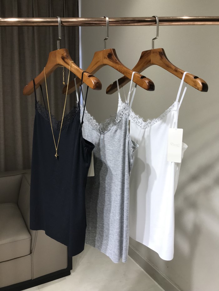 Thích hợp cho mặc mùa hè! Thoải mái và mềm mại vải yếm nữ gợi cảm mùa hè đen, trắng, xám áo 3 lỗ nam