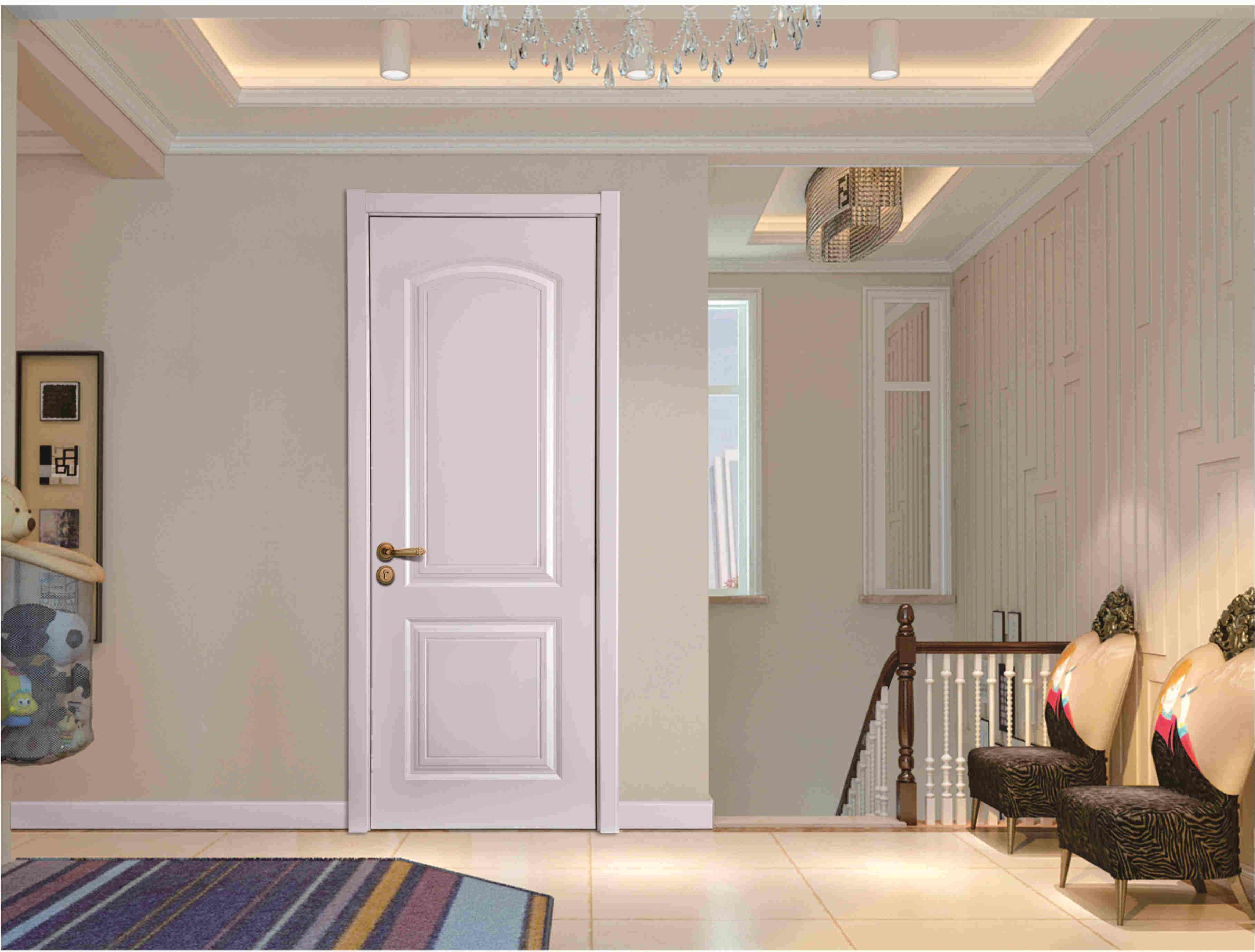 Nature wood door solid wood composite baking lacquered door V600