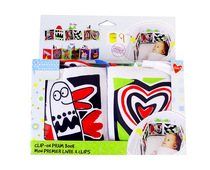 Baby double-sided black and white beds around the beds with decorated color animal cognitive baby book