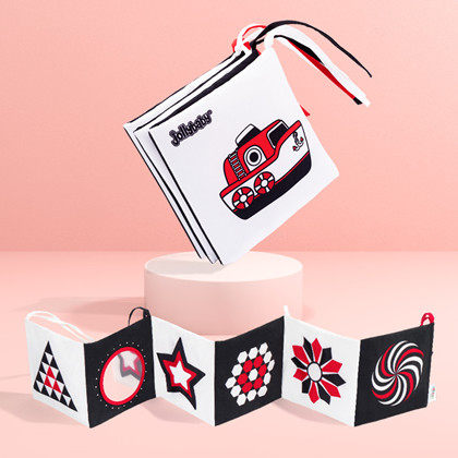 jollybaby baby early education bed cloth book 6 months baby puzzle three-dimensional can bite tear not rotten ring paper toy