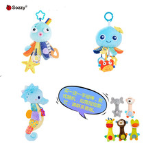 Sozzy new baby music doll sea animal plush comfort car hanging bed hanging stroller pendant toy