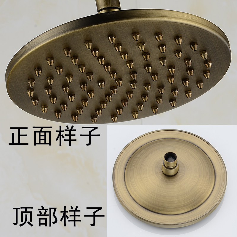 All-copper sprinkler head antique copper top sprinkler head universal anti-leakage anti-clogging black bronze shower head single-head pattern wrapping