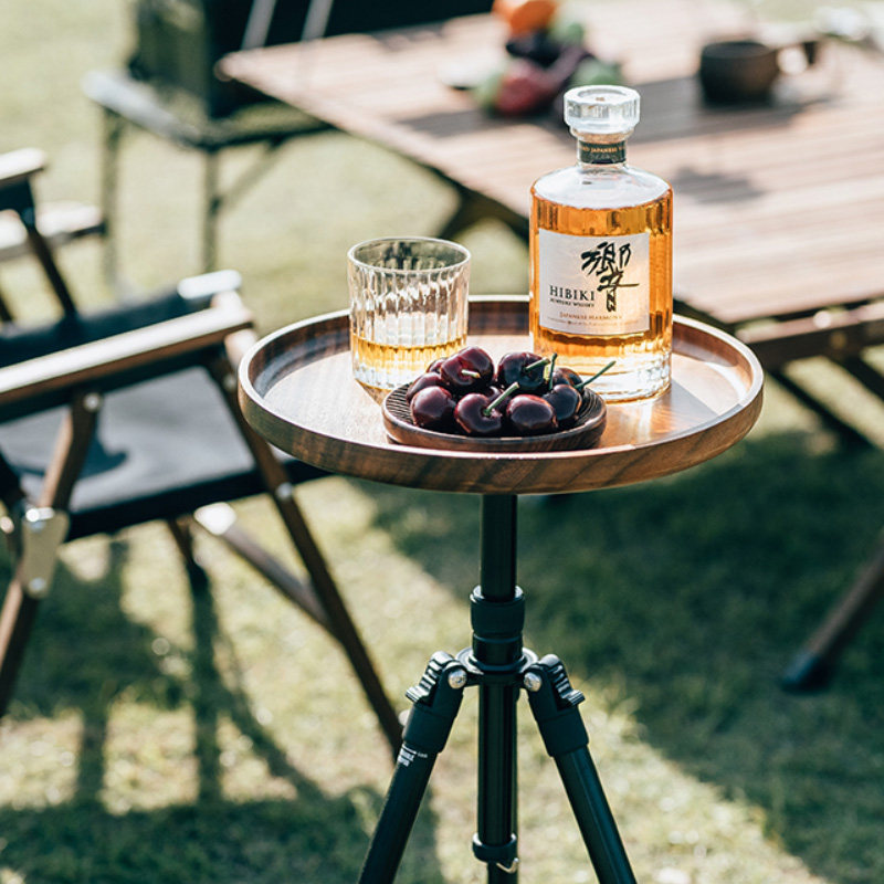 swante outdoor camping walnut solid wood round table picnic barbecue multi-functional storage bag self-driving equipment supplies