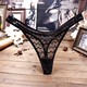 M3 French single U*DIZ black lace transparent lace mid-low waist women's thong sexy temptation large size women's T-pants