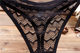 M3 French single U*DIZ black lace transparent lace mid-low waist women's thong sexy temptation large size women's T-pants