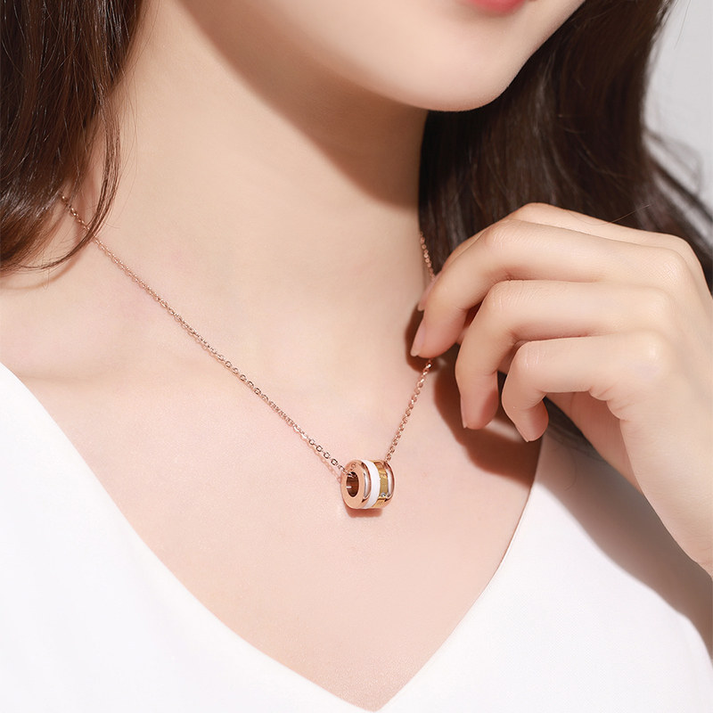 Zocai 佐卡伊 Time&Love系列 撞色陶瓷路路通钻石项链 主钻0.5分 天猫优惠券折后￥139包邮（￥659-520）附GIC证书