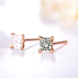 Золотые серьги для принцессы, 18 карат, розовое золото, простой и элегантный дизайн