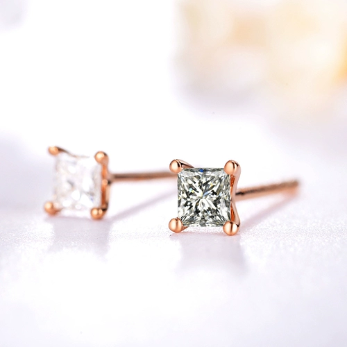 Золотые серьги для принцессы, 18 карат, розовое золото, простой и элегантный дизайн