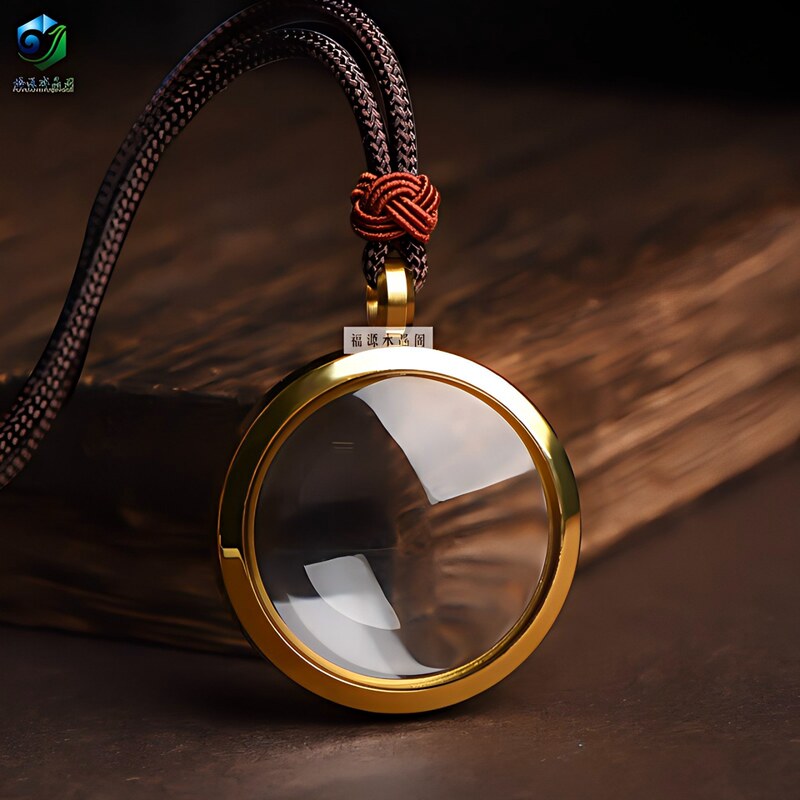 Natural White Crystal Gawu Box Pendant Titanium Steel Double-Sided Transparent Waterproof Shurangama Mantra Cinnabar Hollow Box Necklace Pendant Natural White Crystal Gawu Box Pendant Titanium Steel Double-Sided Transparent Waterproof Shurangama Mantra Cinnabar Hollow Box Necklace Pendant