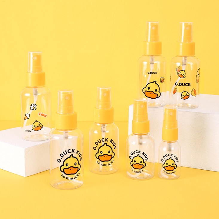 Bag Bao Cartoon Small Yellow Duck Spray Bottle Press Makeup Moisture Bottling Travel Portable Fine Mist Small Spray Bottle