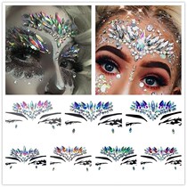 ab diamond paste face stickers Beauty makeup Eye makeup Children shiny crystal stickers Sticker art Face decoration Bright diamond flash diamond sticker rhinestone