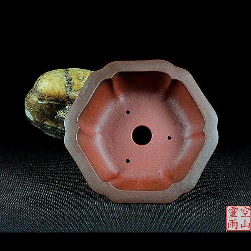 ຂໍ້ສະເໜີພິເສດຂອງແທ້ຈິງ Yixing ສີມ່ວງ sand flowerpot calamus bonsai sketch handmade antique round flower shape folk old model clear cement