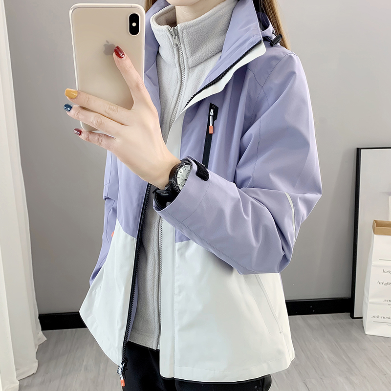 Women's three-in-one detachable fleece two-piece winter jacket, men's waterproof windproof jacket, Tibetan mountaineering jacket