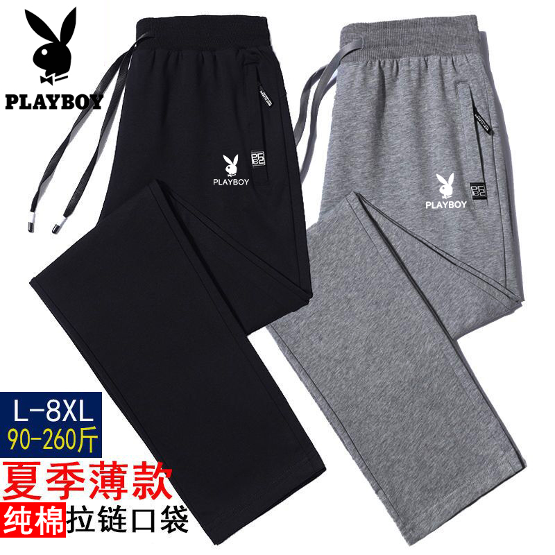 Playboy Sweatpants Men's Pants Spring and Autumn Thin Style Middle-Aged Dad's Loose Sports Casual Long Pants Plus Size Playboy Sweatpants Men's Pants Spring and Autumn Thin Style Middle-Aged Dad's Loose Sports Casual Long Pants Plus Size