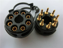 Original dress USA CMC electric wood 8 foot gold plated electronic tube holder black 6SN7 6SN7 EL34 KT88 6V6